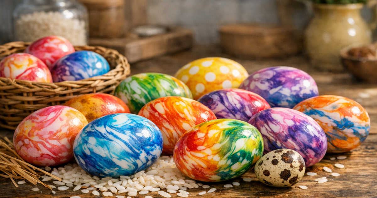 Пасхальные яйца без грязи: способ с рисом удиви...