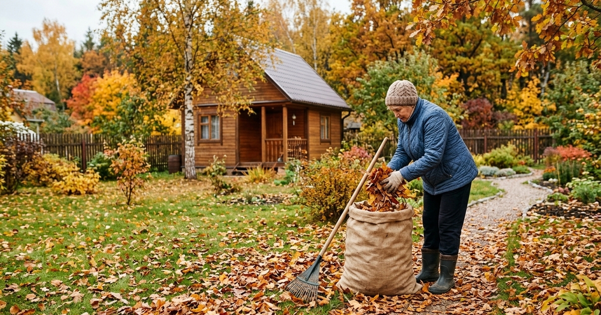 Как сделать листовой перегной из опавших листье...