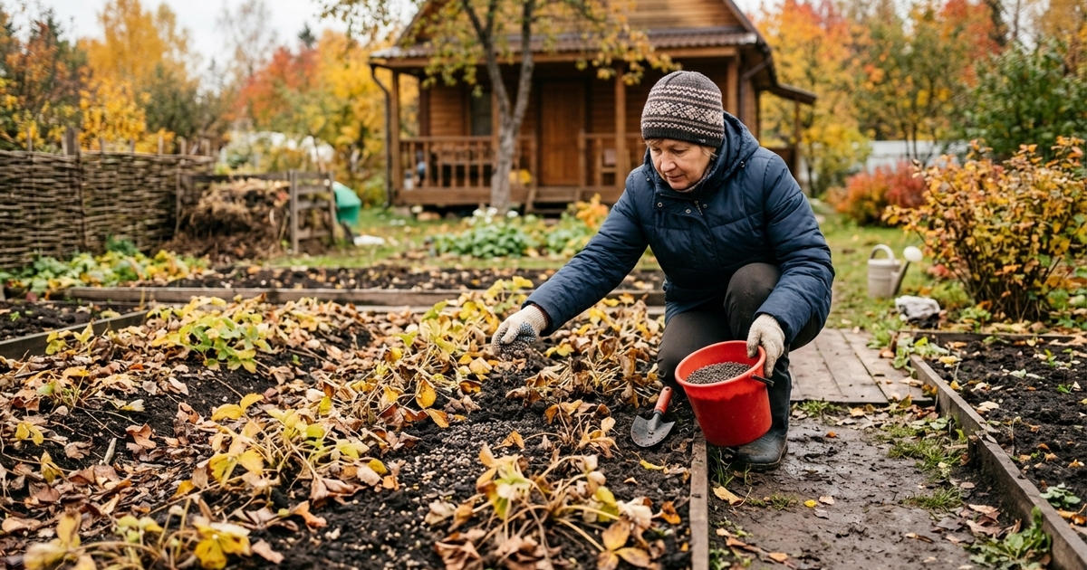 2 горсти в лейку перед холодами — и клубника спокойно переживает зиму: летом грядка красная от обилия ягод Две горсти древесной золы на 8-10 литров воды п...