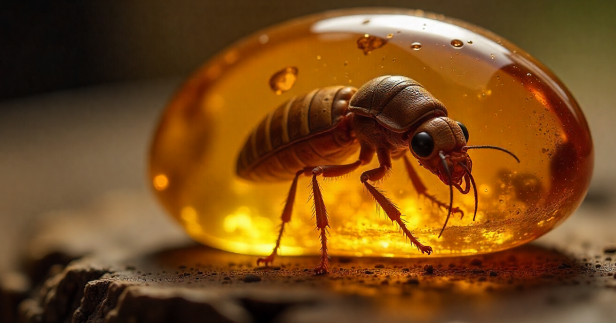 В янтаре найдено древнее насекомое с грибом из головы Палеонтологи обнаружили в янтаре из северного М...