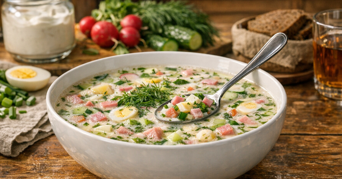 Окрошка на квасе, которая всегда получается как...