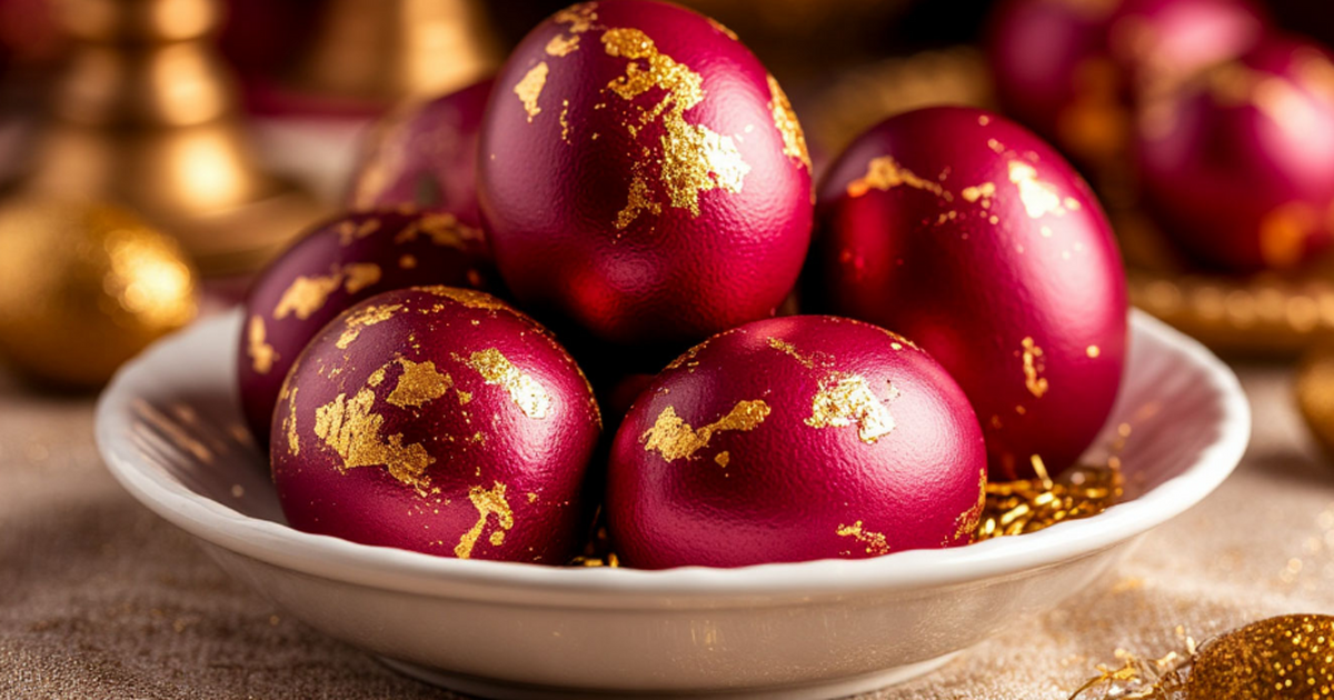Пасха 2026: самые модные яйца — бургунди с блёс...