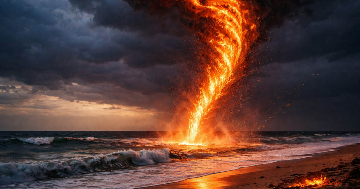 Ученые создали гигантские огненные торнадо для защиты океанов и прибрежных зон Управляемые огненные вихри высотой более пяти м...