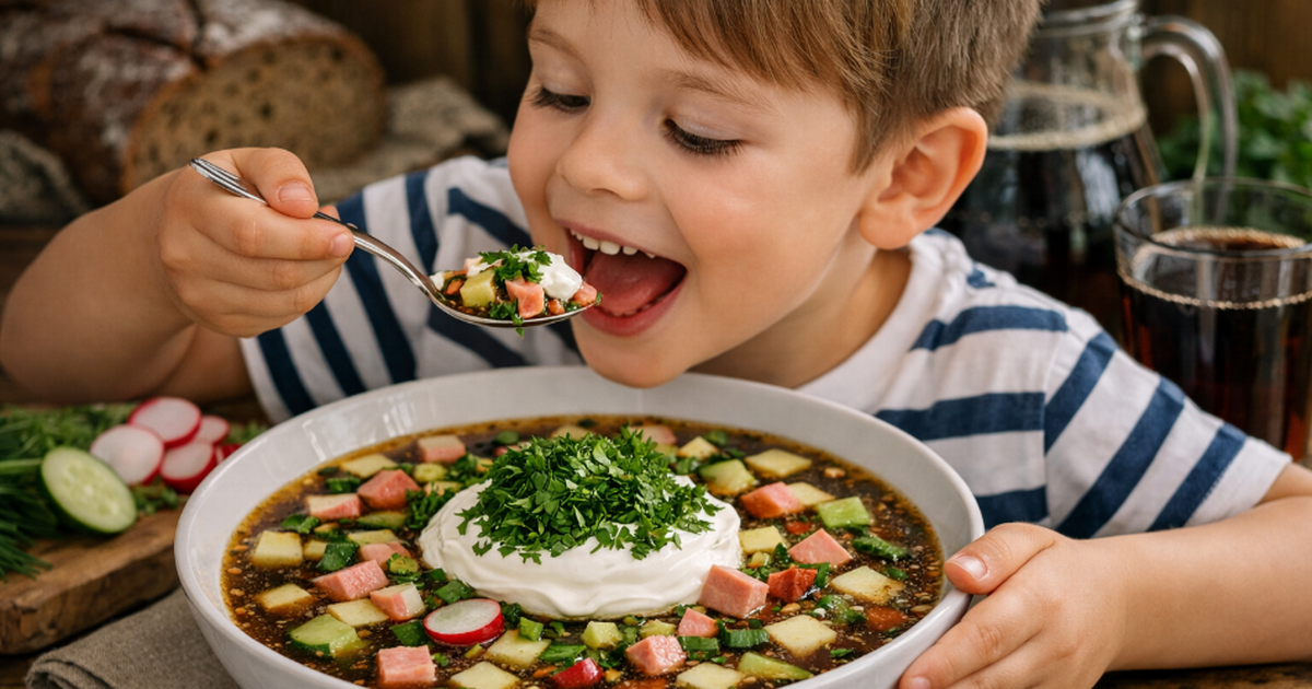 Тот самый вкус из детства: окрошка на квасе по старому рецепту Домашняя окрошка с квасом: рецепт, который хоче...
