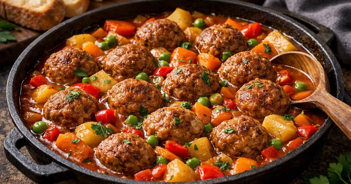 Рагу с фрикадельками: вкуснейшее решение для семейного обеда Все ингредиенты тушатся вместе, а результат пол...