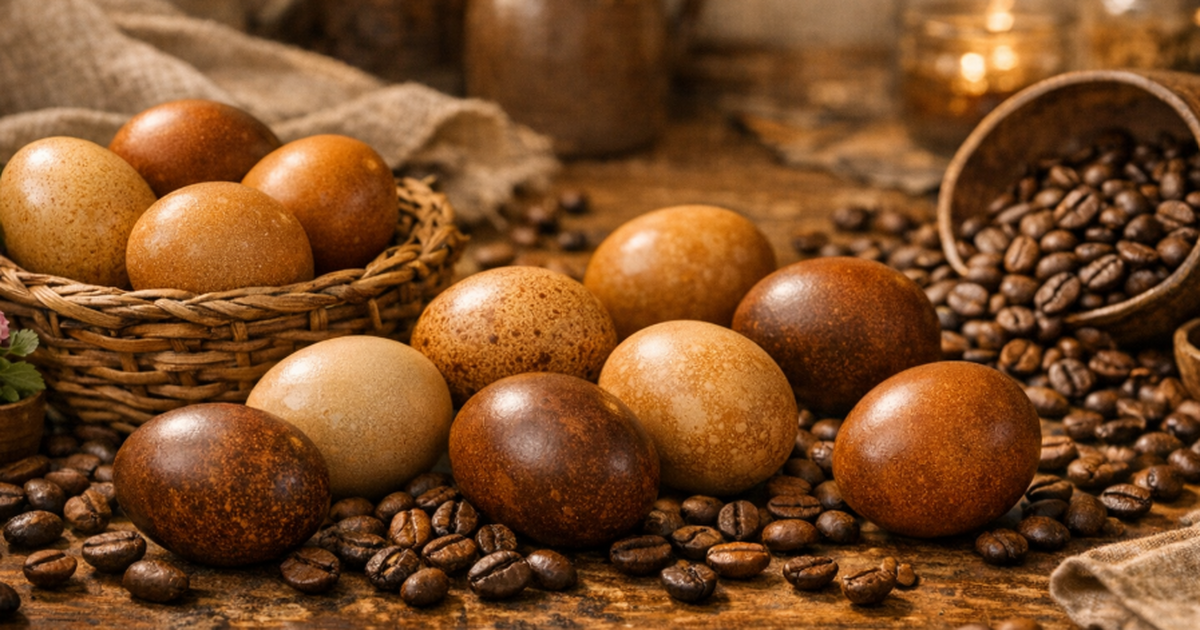 Увидела этот способ — и повторила: яйца с кофе выглядят намного дороже обычных Забудьте про краску: яйца из кофе выглядят доро...