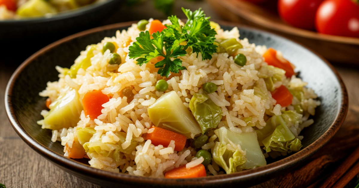 Постный ужин за 20 минут: рис с капустой, томат...