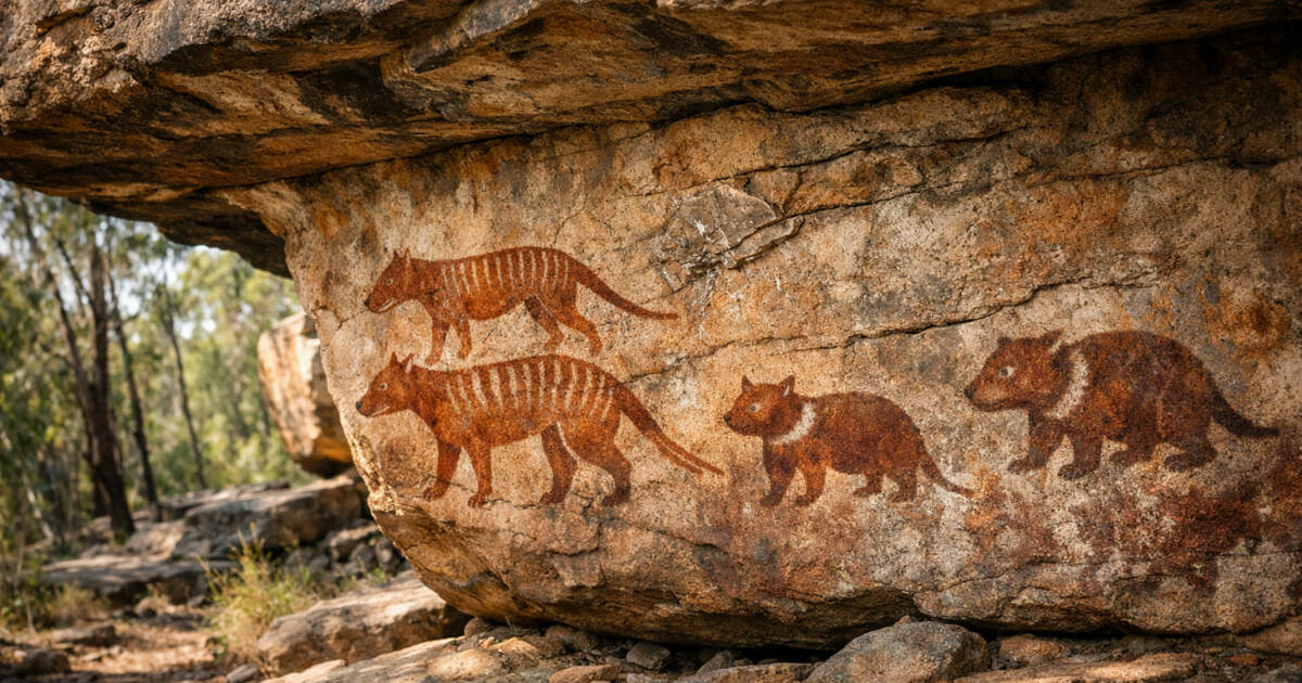 В Австралии найдены наскальные изображения тилацинов и дьяволов Археологи обнаружили в Австралии древние рисунк...