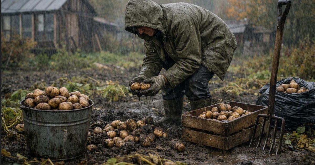 Убираем картофель после продолжительных дождей: как правильно подобрать время Лучшее решение - следить одновременно за состоя...