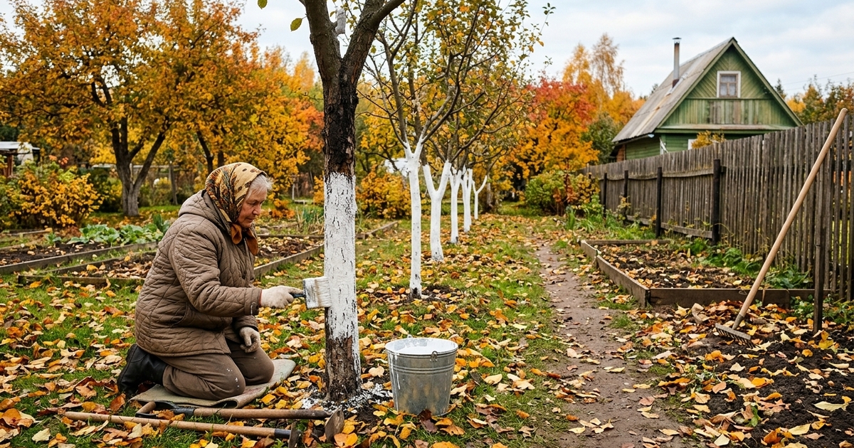 Какие деревья белить осенью, а какие лучше оста...