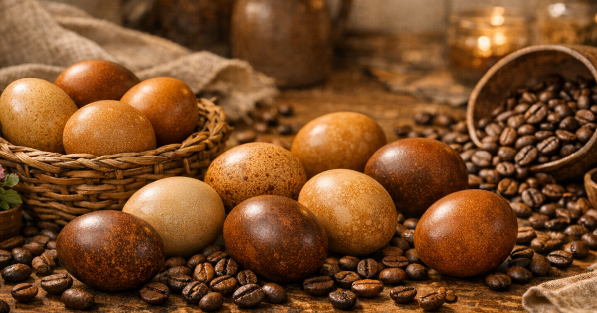 Покраска яиц кофе: натуральный способ на Пасху Узнайте, как красить пасхальные яйца кофе в 4 ш...