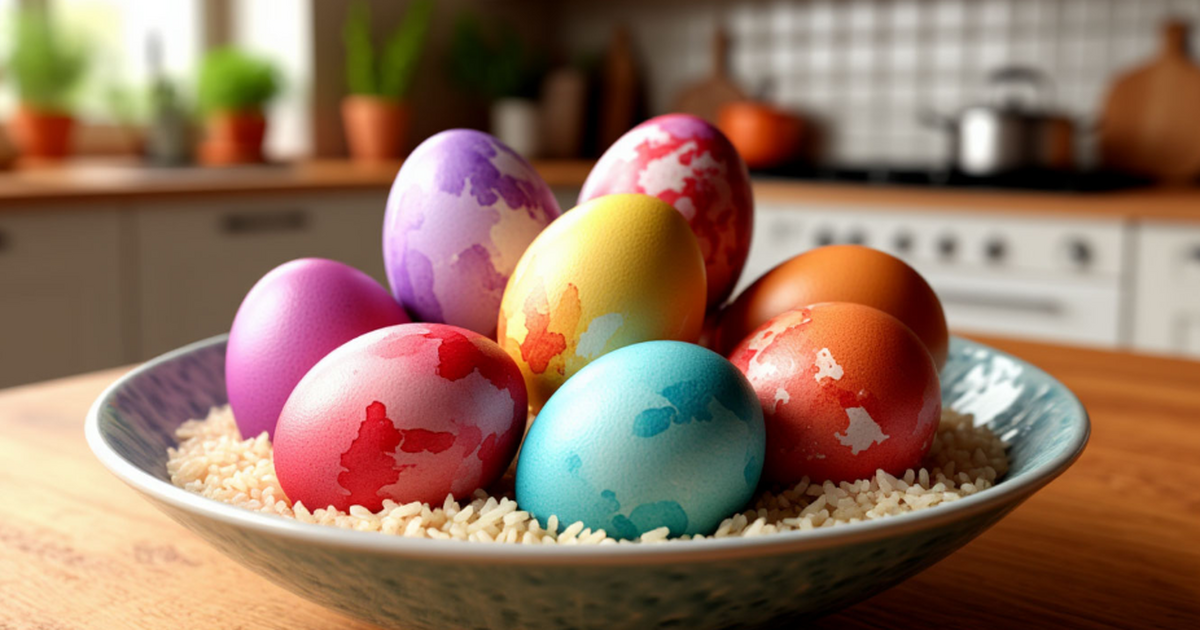 Этот метод покраски яиц стал вирусным — результат каждый раз разный и завораживает Идеальные пасхальные яйца: способ с рисом без л...