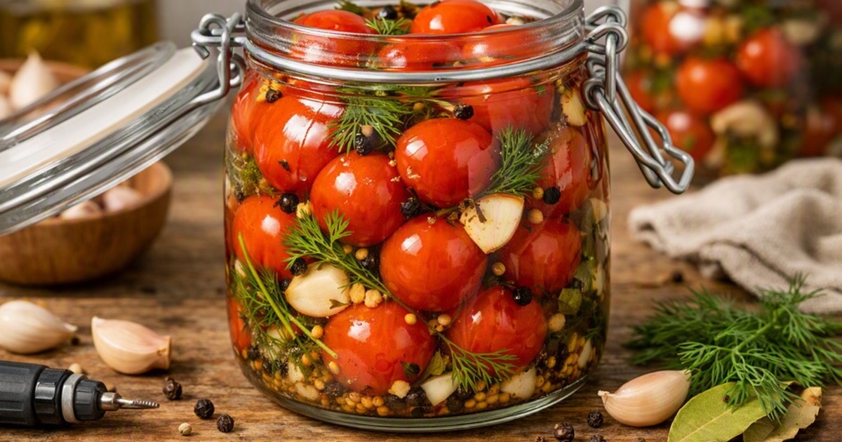 Маринованные томаты черри на зиму: вкус, который покорит всех Главное - выбирать плотные плоды и тщательно со...