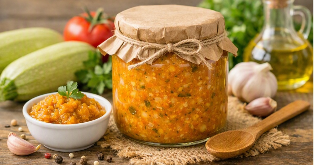 Кабачковая икра с яблоком получается ярче и инт...