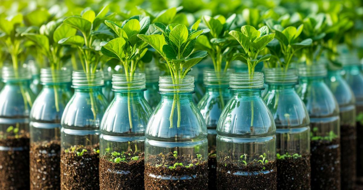 Не выкидывай бутылки: из них делают грядки на б...