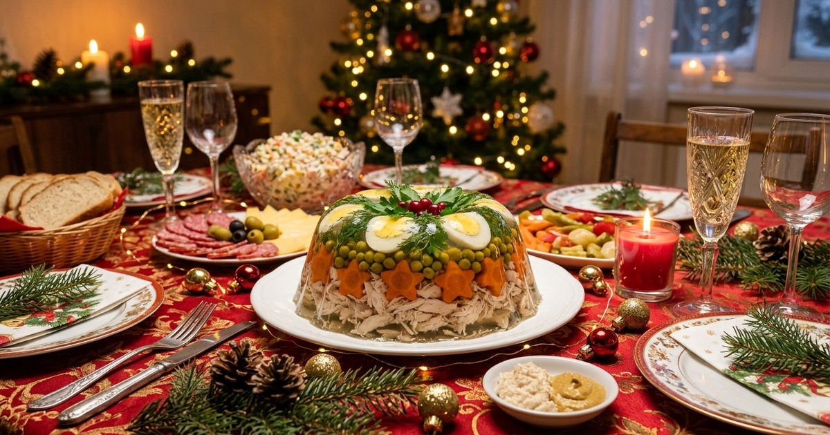 Как приготовить заливное из курицы к празднично...