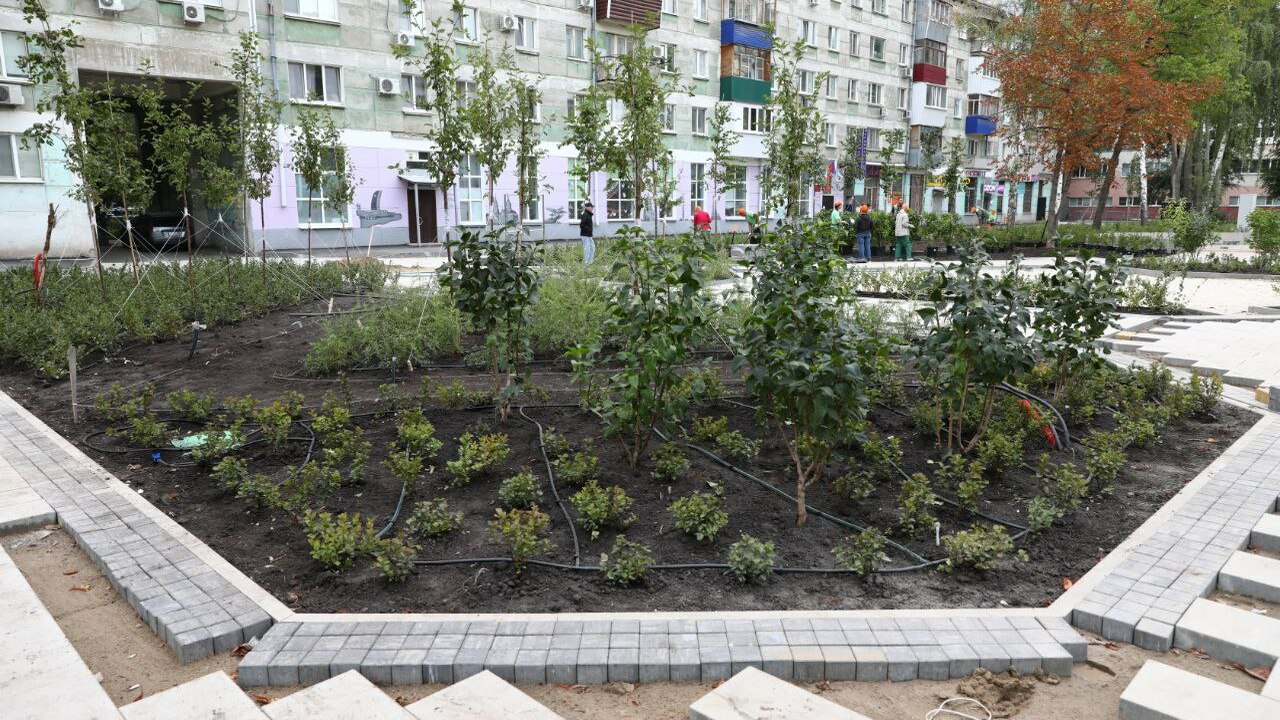 Озеленение сквера "Восточный": высажено более 1500 растений по нацпроекту В высадке кустов сирени принял участие мэр Сама...