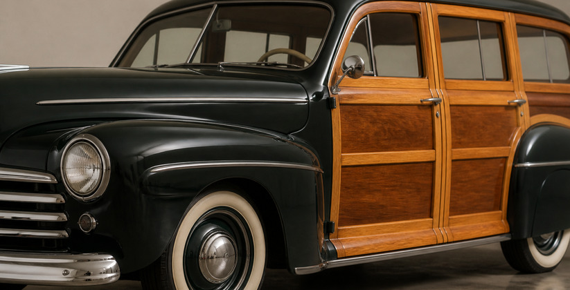 На аукцион выставили универсал Ford 1946 года с деревянным кузовом На аукцион выставлен универсал Ford 1946 года с...