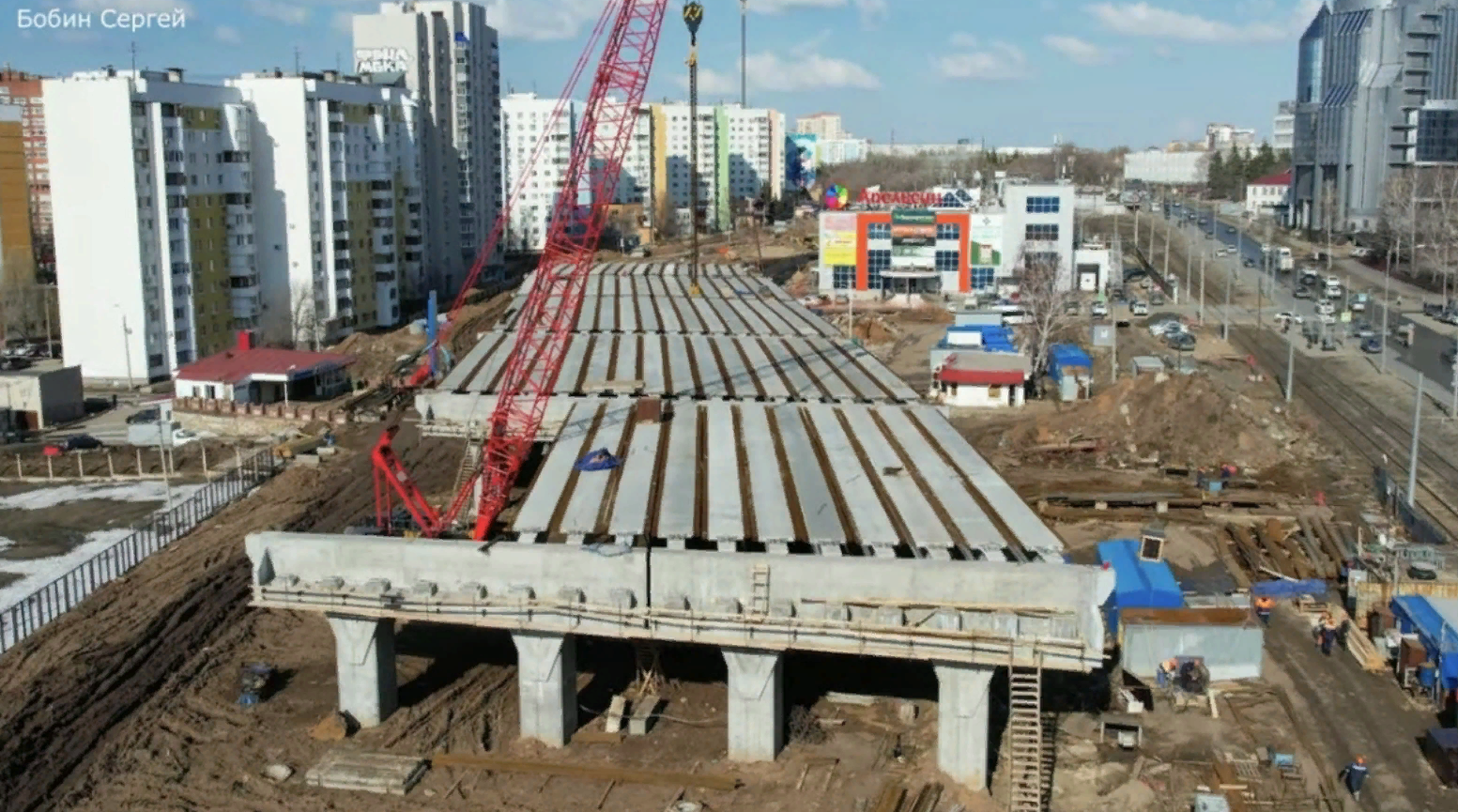 В Самаре в апреле 2022 года с высоты сняли строительство будущей развязки на Ново-Садовой