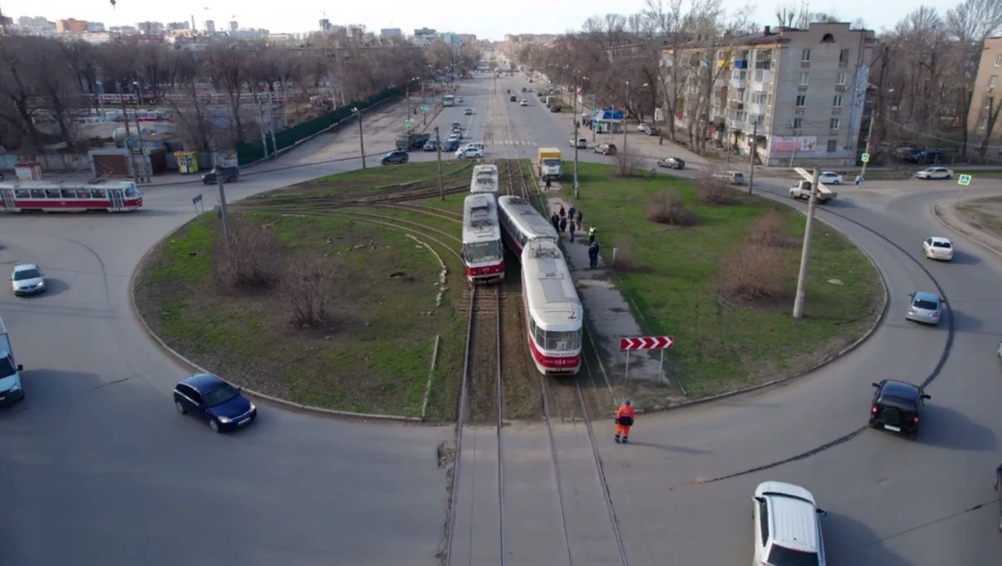 В Самаре 16 апреля 2022 года столкнулись трамваи на улице XXII Партсъезда